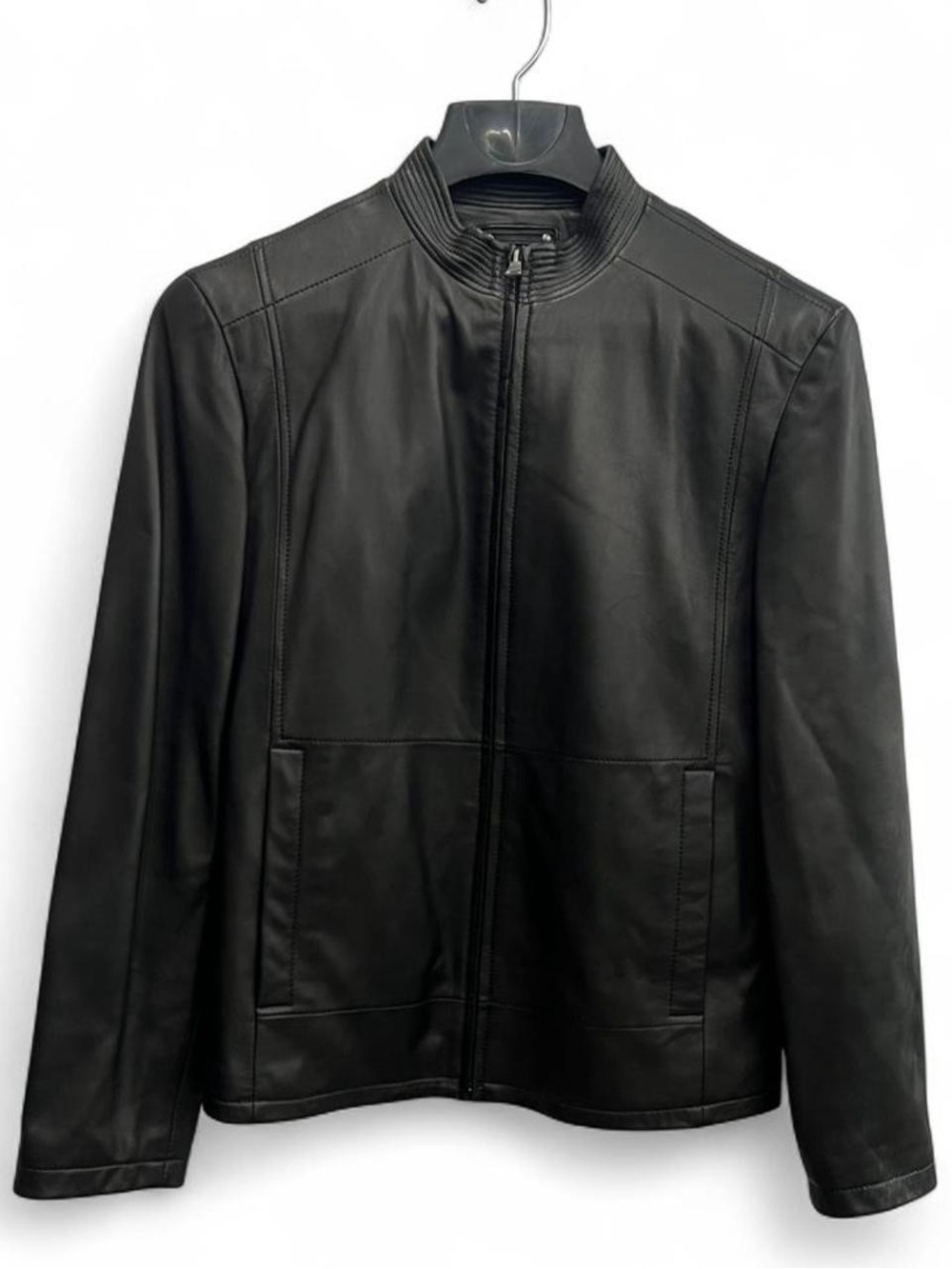 Mens Murano Collezione Lambskin Leather Biker Jacket size Small